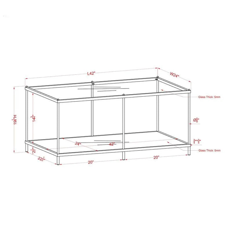 Scoles Contemporary 42-Zoll-Couchtisch mit Glasablage von Furniture of America