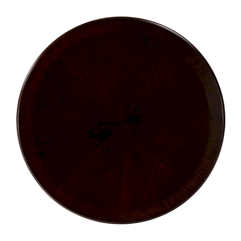Runder Butler Traditioneller Sockeltisch aus Holz in Plantation Cherry Ausführung - Dunkelbraun