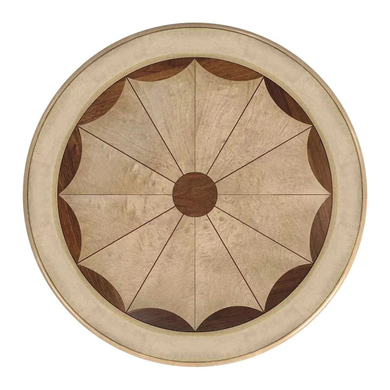 Runder Butler Traditioneller Sockeltisch aus Holz in Plantation Cherry Ausführung - Dunkelbraun