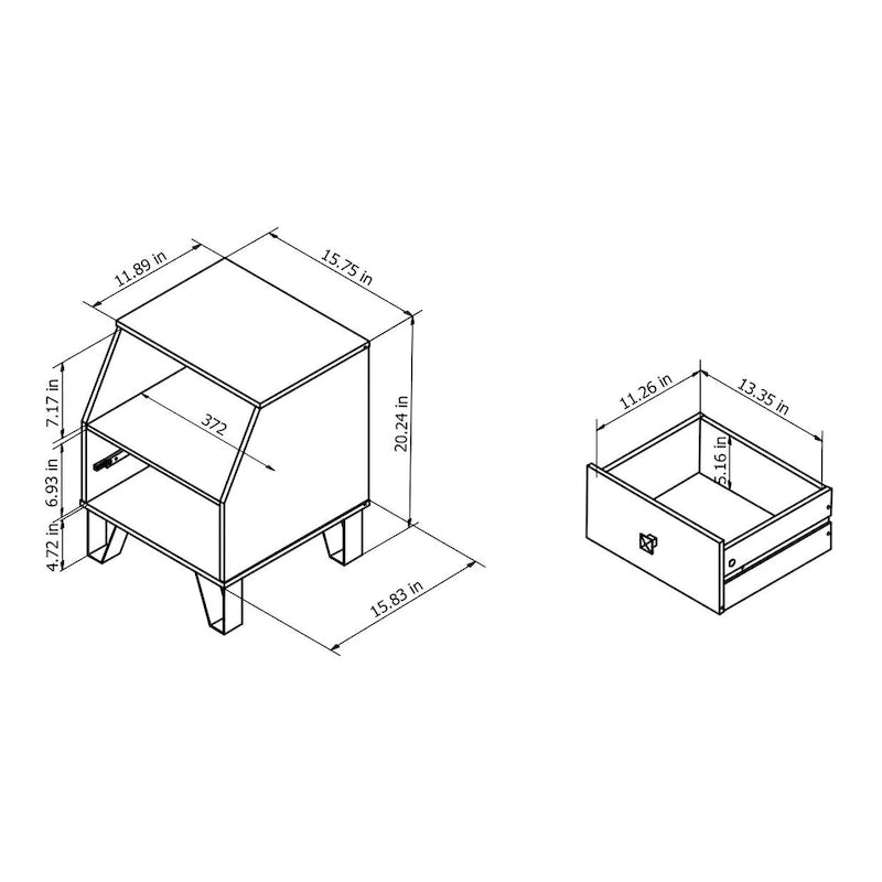 Kara Contemporary 16-Zoll 1-Regal Beistelltisch von Furniture of America