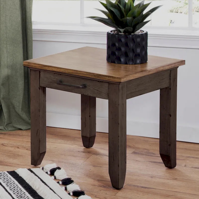 Steve Silver zweifarbiger Beistelltisch aus Holz mit 1 Schublade