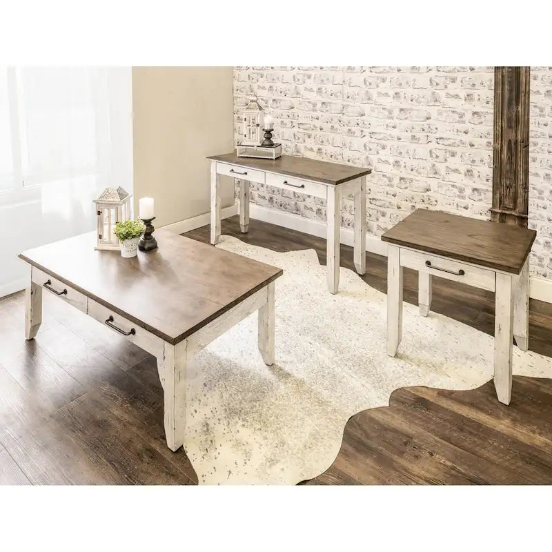Steve Silver zweifarbiger Beistelltisch aus Holz mit 1 Schublade