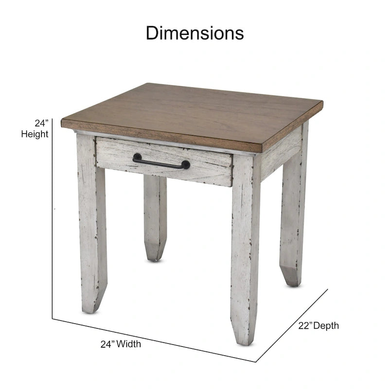 Steve Silver zweifarbiger Beistelltisch aus Holz mit 1 Schublade