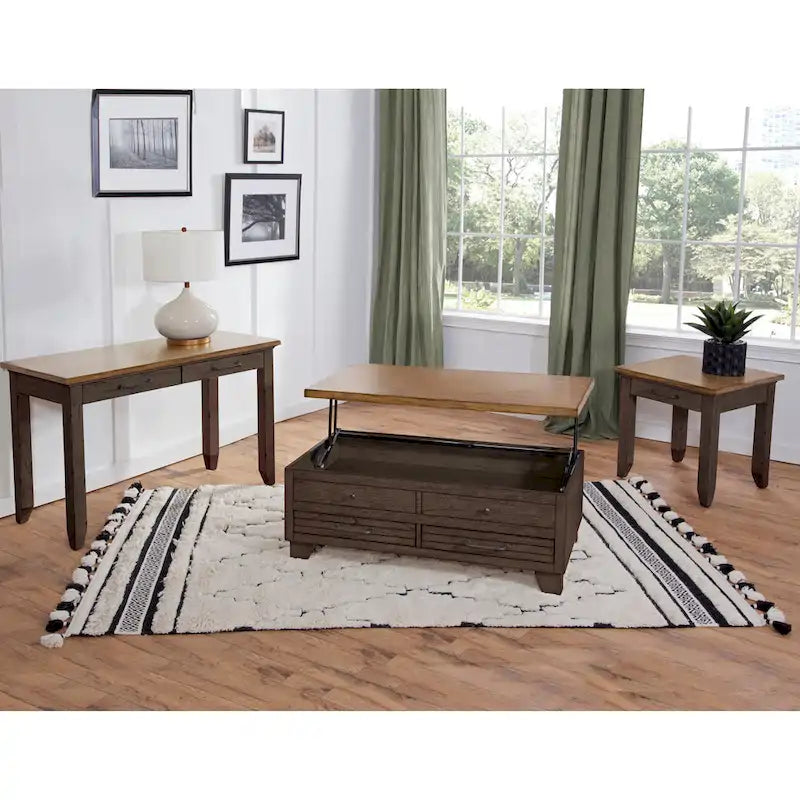 Steve Silver zweifarbiger Beistelltisch aus Holz mit 1 Schublade
