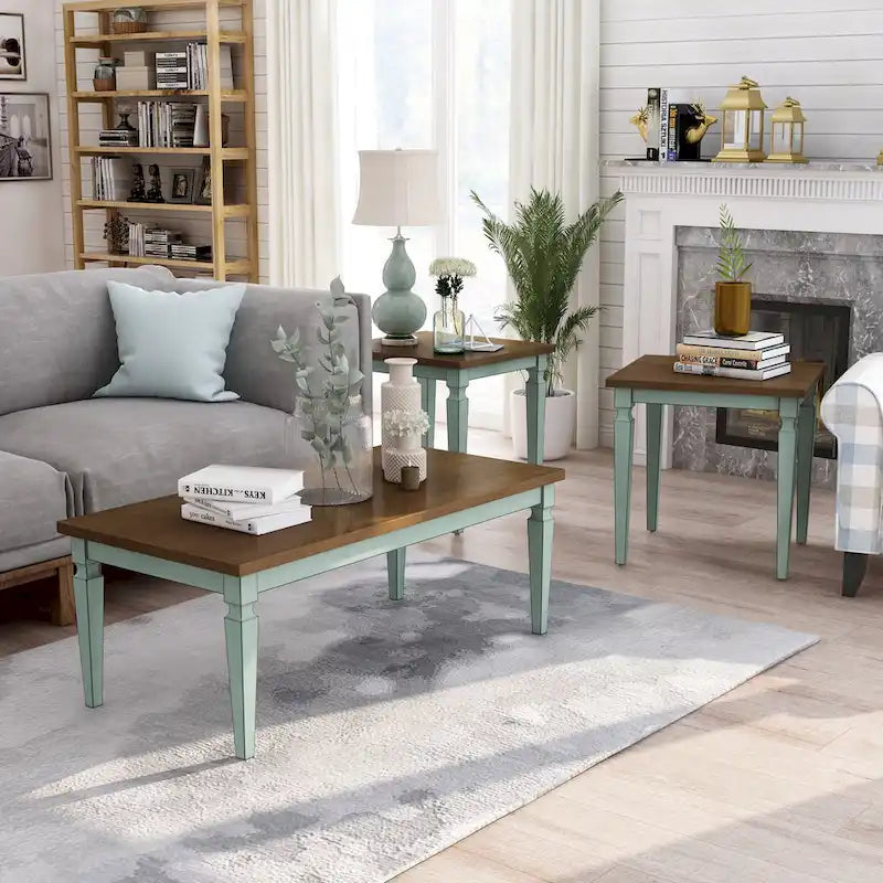 Nomara French Country 48 Zoll Massivholz 3-teiliges Couchtisch-Set von Furniture of America
