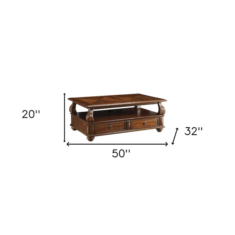 50 x 32 x 20 Nussbaum-Couchtisch