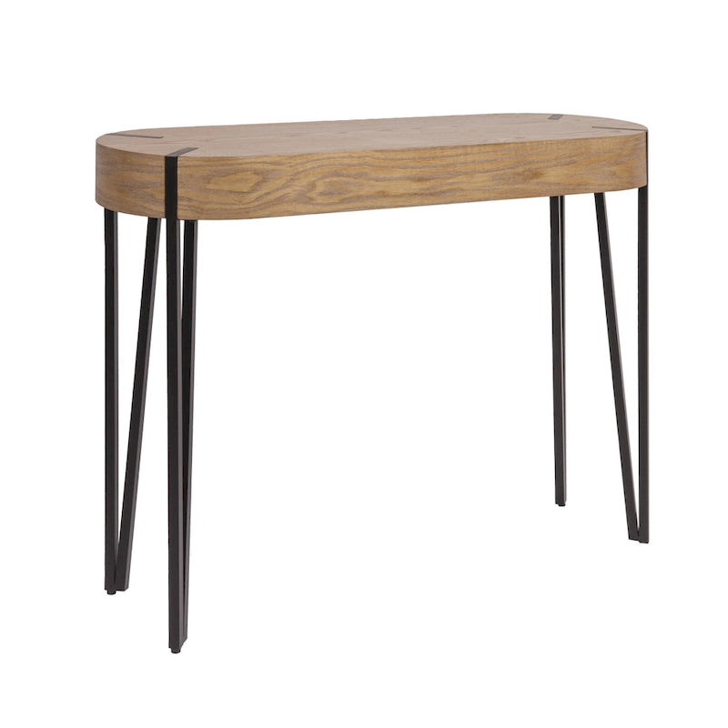 Astoria Wood Console Table with Metal Hairpin Legs - 42.0L x 14.0W x 30.3H