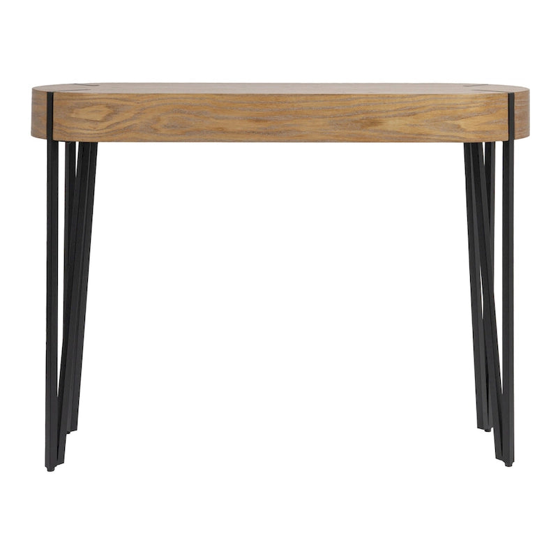 Astoria Holz-Konsolentisch mit Haarnadelbeinen aus Metall – 106,7 L x 35,6 B x 77,0 H cm