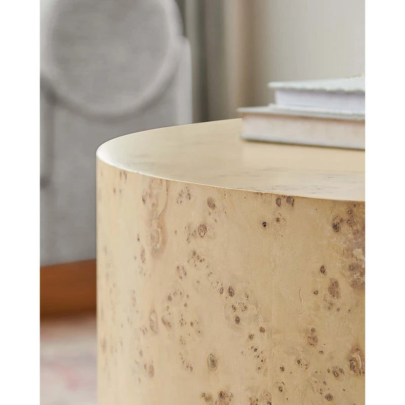 Penrod Mid-Century Kaffeetisch Rund aus Maserholz