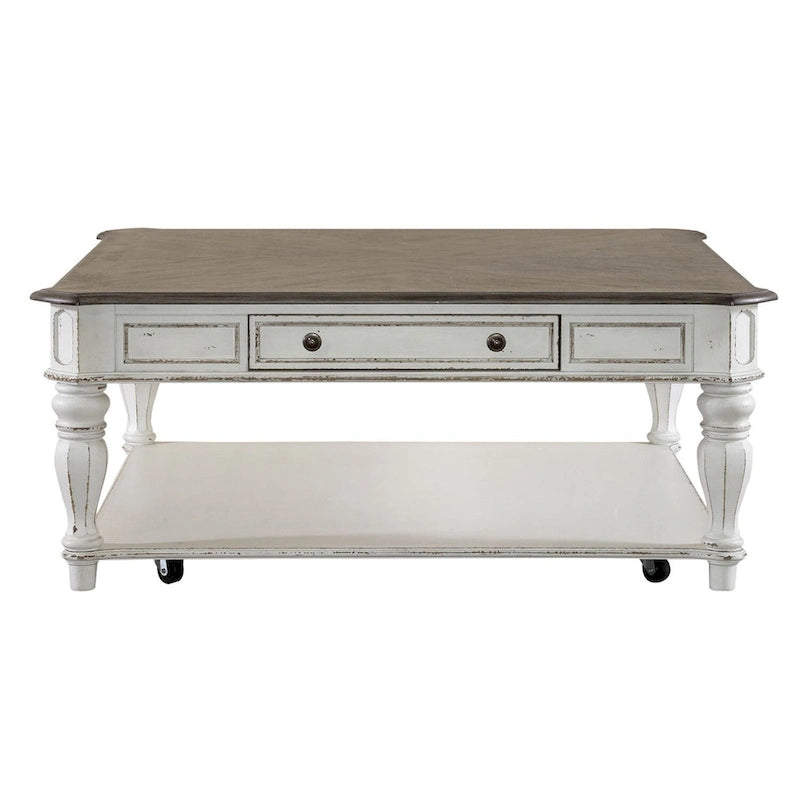 Magnolia Manor Antikweiß Weathered Bark 3-teiliges Couchtisch-Set