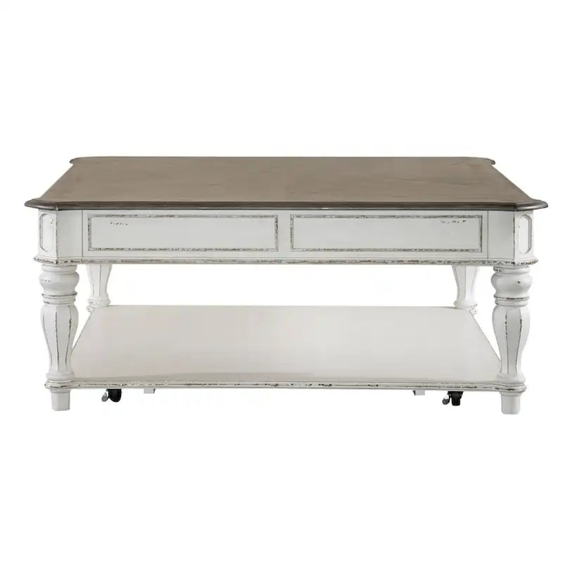 Magnolia Manor Antikweiß Weathered Bark 3-teiliges Couchtisch-Set