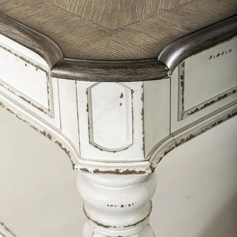 Magnolia Manor Antikweiß Weathered Bark 3-teiliges Couchtisch-Set