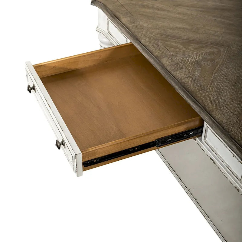 Magnolia Manor Antikweiß Weathered Bark 3-teiliges Couchtisch-Set