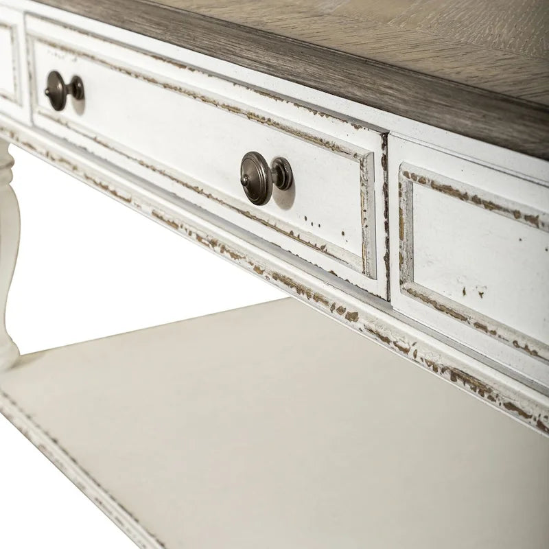 Magnolia Manor Antikweiß Weathered Bark 3-teiliges Couchtisch-Set