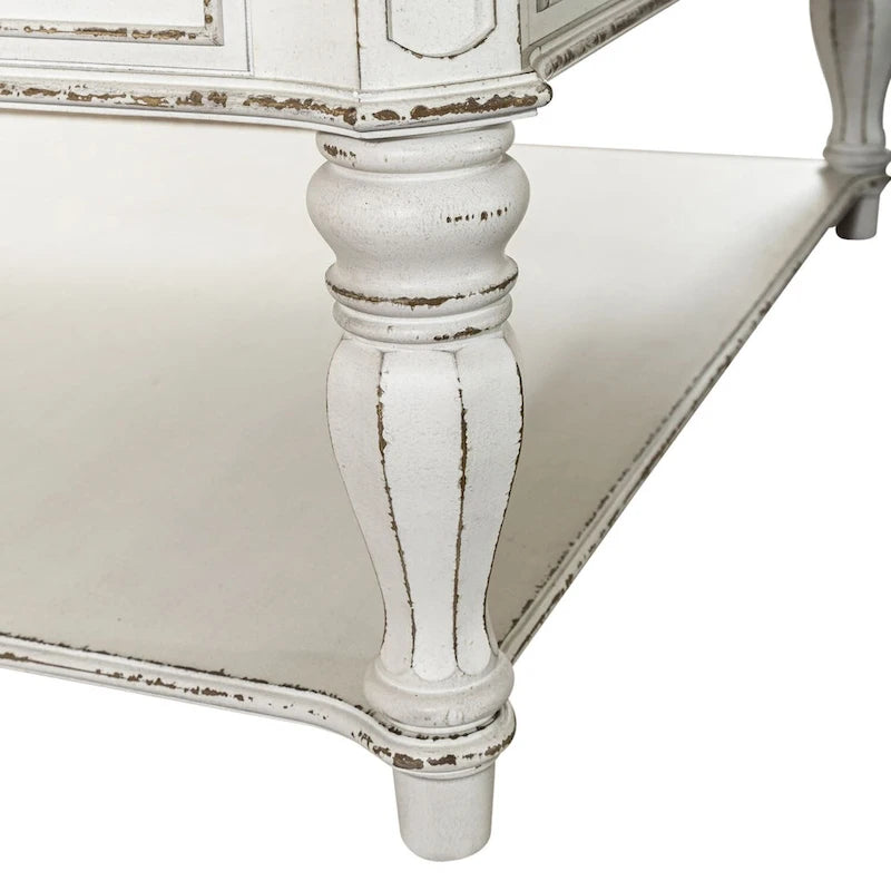 Magnolia Manor Antikweiß Weathered Bark 3-teiliges Couchtisch-Set