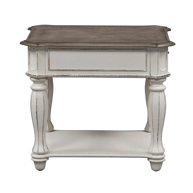 Magnolia Manor Antikweiß Weathered Bark 3-teiliges Couchtisch-Set
