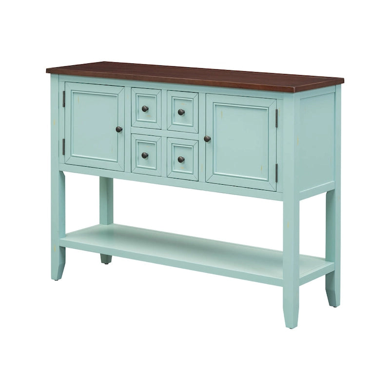Nestfair Retro Sideboard Konsolentisch mit Schubladen und unterem Regal