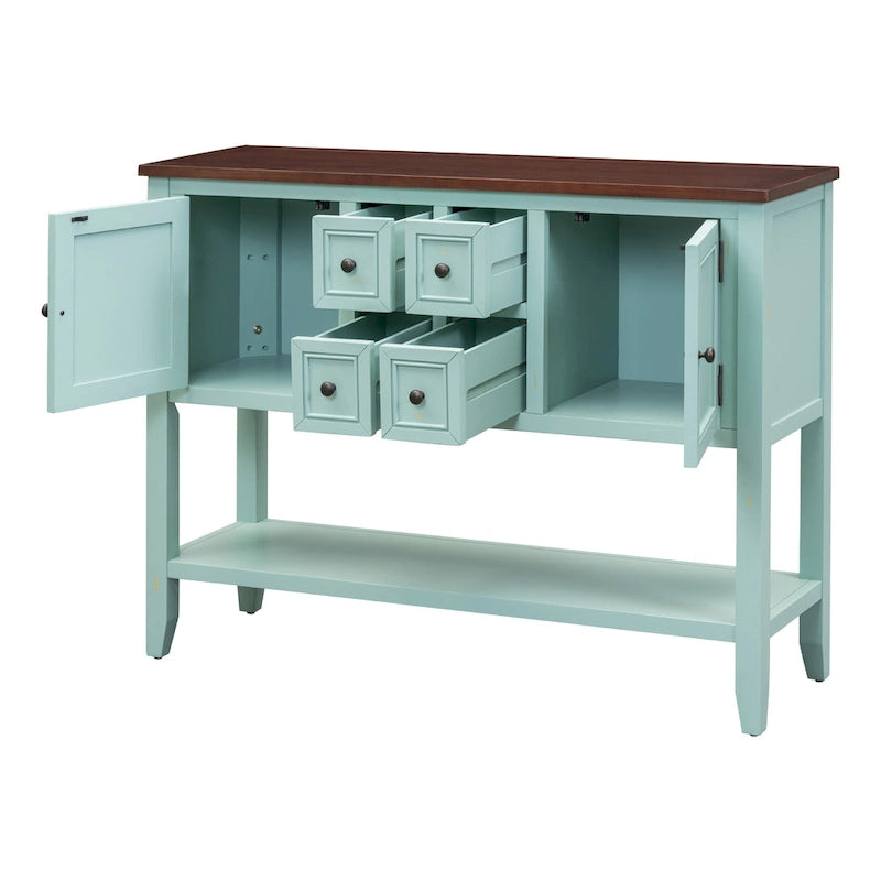 Nestfair Retro Sideboard Konsolentisch mit Schubladen und unterem Regal