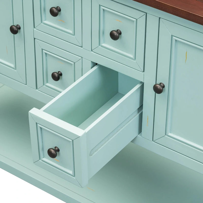 Nestfair Retro Sideboard Konsolentisch mit Schubladen und unterem Regal