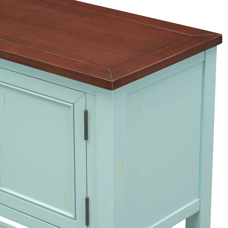 Nestfair Retro Sideboard Konsolentisch mit Schubladen und unterem Regal