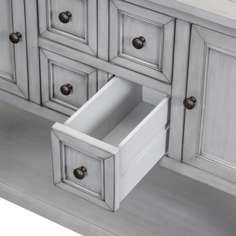 Nestfair Retro Sideboard Konsolentisch mit Schubladen und unterem Regal