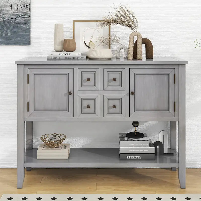 Nestfair Retro Sideboard Konsolentisch mit Schubladen und unterem Regal
