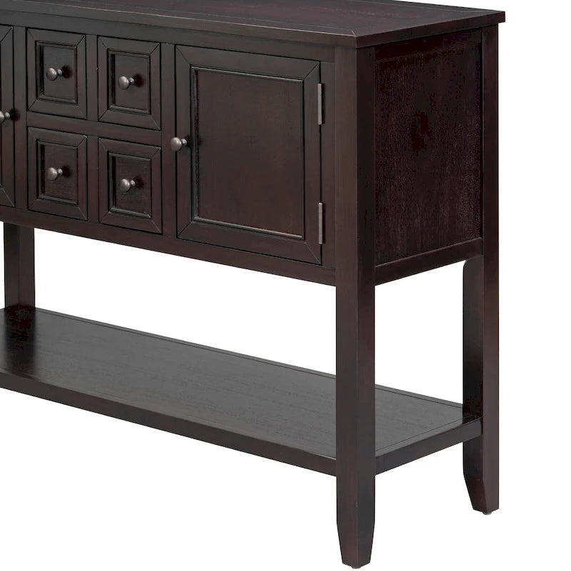 Nestfair Retro Sideboard Konsolentisch mit Schubladen und unterem Regal