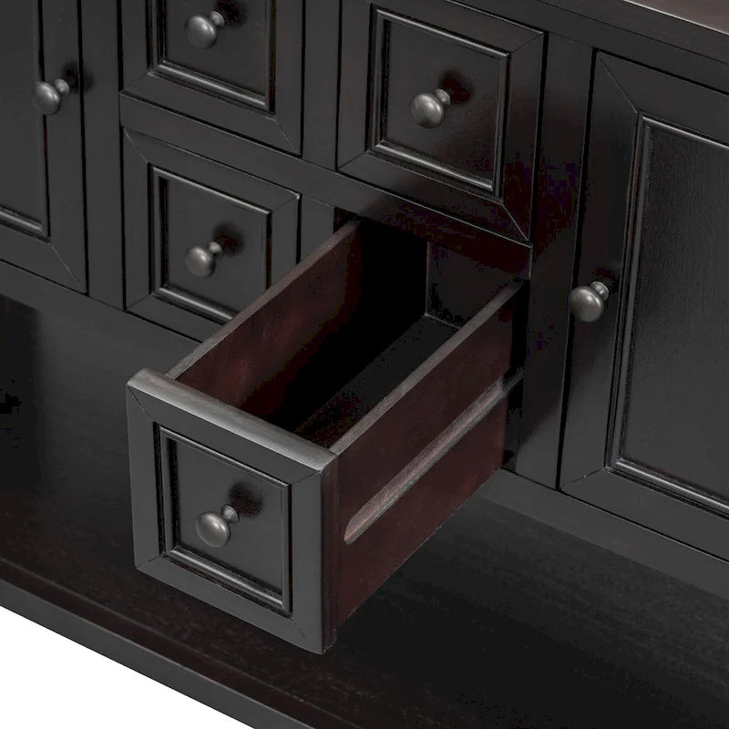 Nestfair Retro Sideboard Konsolentisch mit Schubladen und unterem Regal