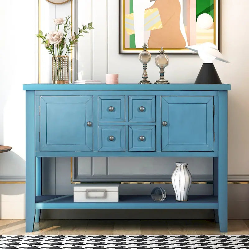 Nestfair Retro Sideboard Konsolentisch mit Schubladen und unterem Regal