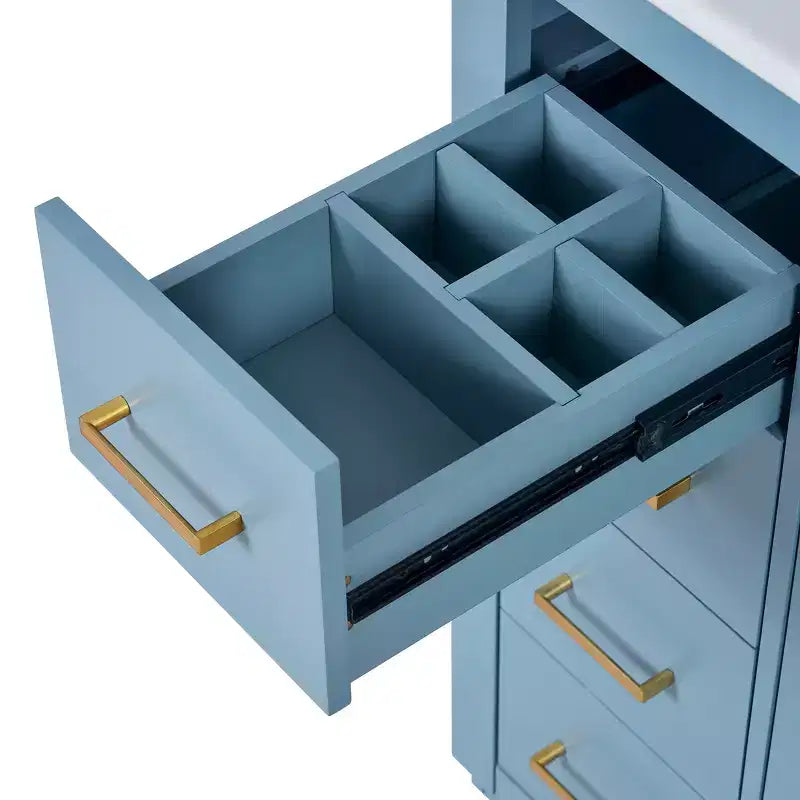 30 Zoll Einzelwaschtisch-Badschrank mit Unterschrank und 3 Schubladen – Schwarz / Blau / Grün / Indigo / Weiß