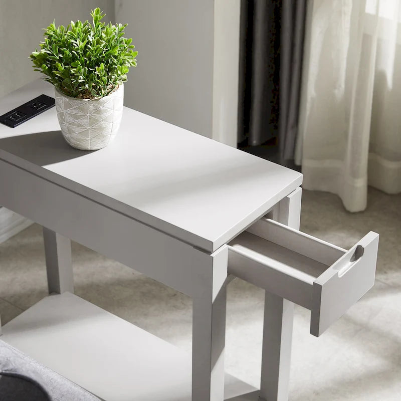 Leick Home Aufladen Cade Holz-Beistelltisch mit Schublade