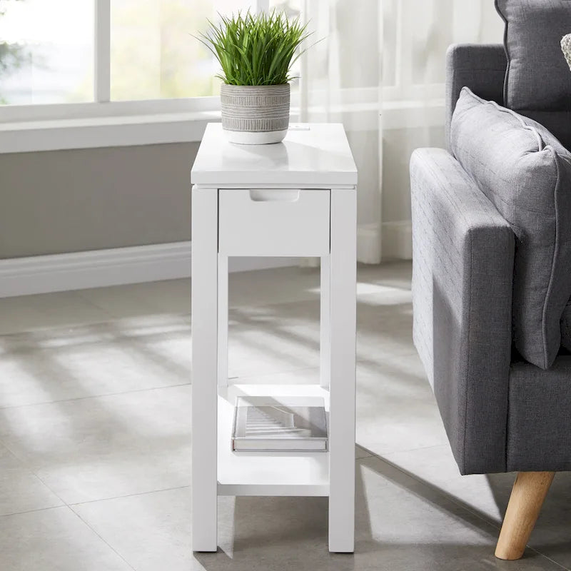 Leick Home Aufladen Cade Holz-Beistelltisch mit Schublade