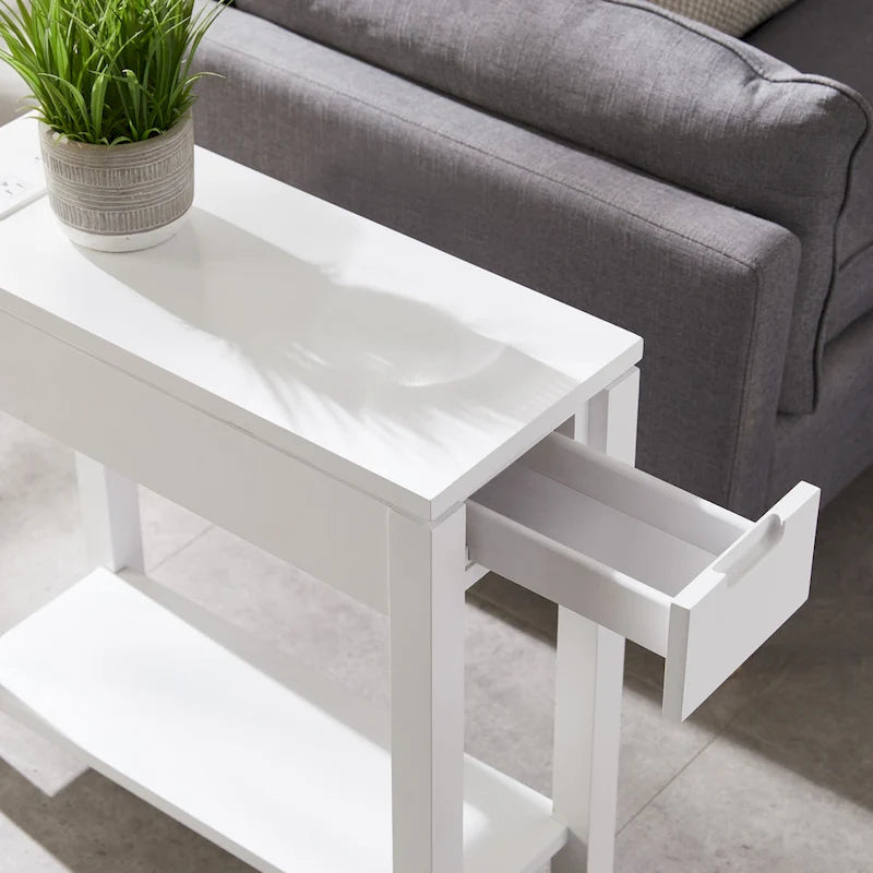 Leick Home Aufladen Cade Holz-Beistelltisch mit Schublade