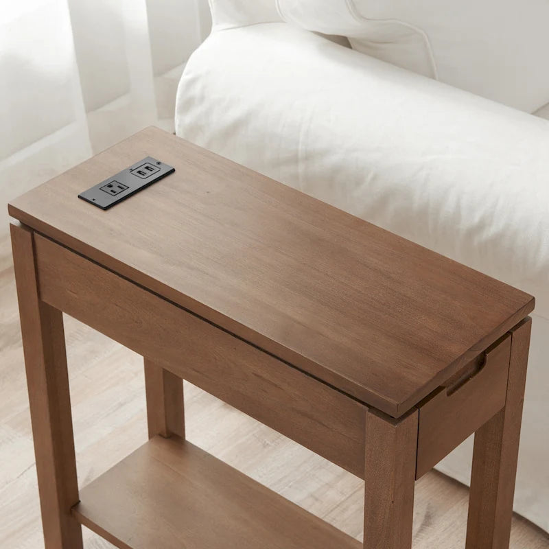 Leick Home Aufladen Cade Holz-Beistelltisch mit Schublade