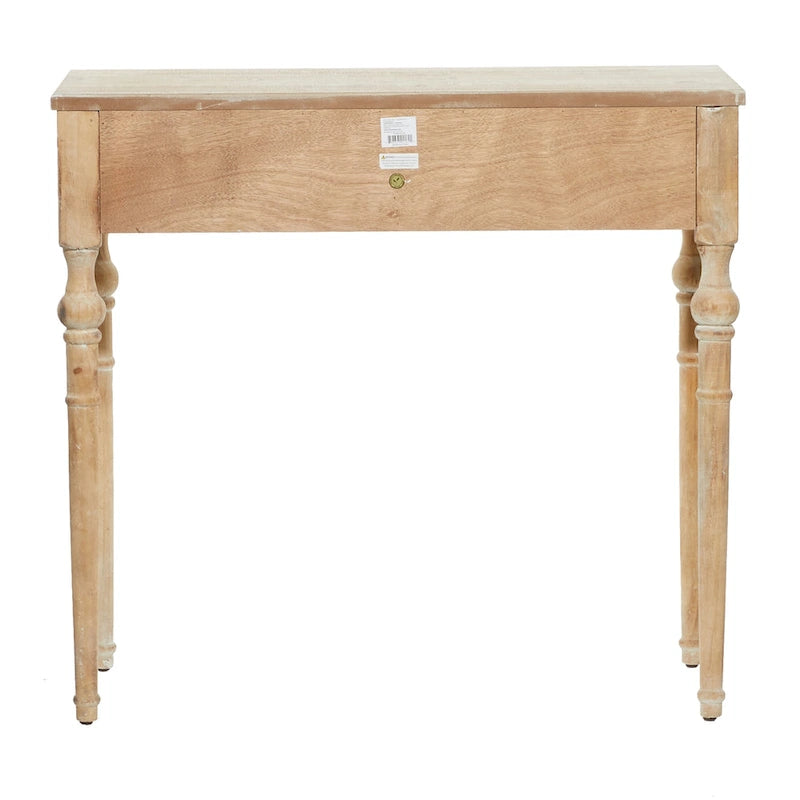 Konsole mit 2 Schubladen, aufwendig geschnitzt aus Holz mit Blumenmuster – Braun – Roche River Decor – 40,6B x 91,4L x 83,8H cm