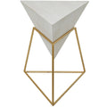 Akzenttisch in umgedrehter Pyramidenform aus Holz mit Metallgestell – Schwarz oder Weiß – Roche River Decor