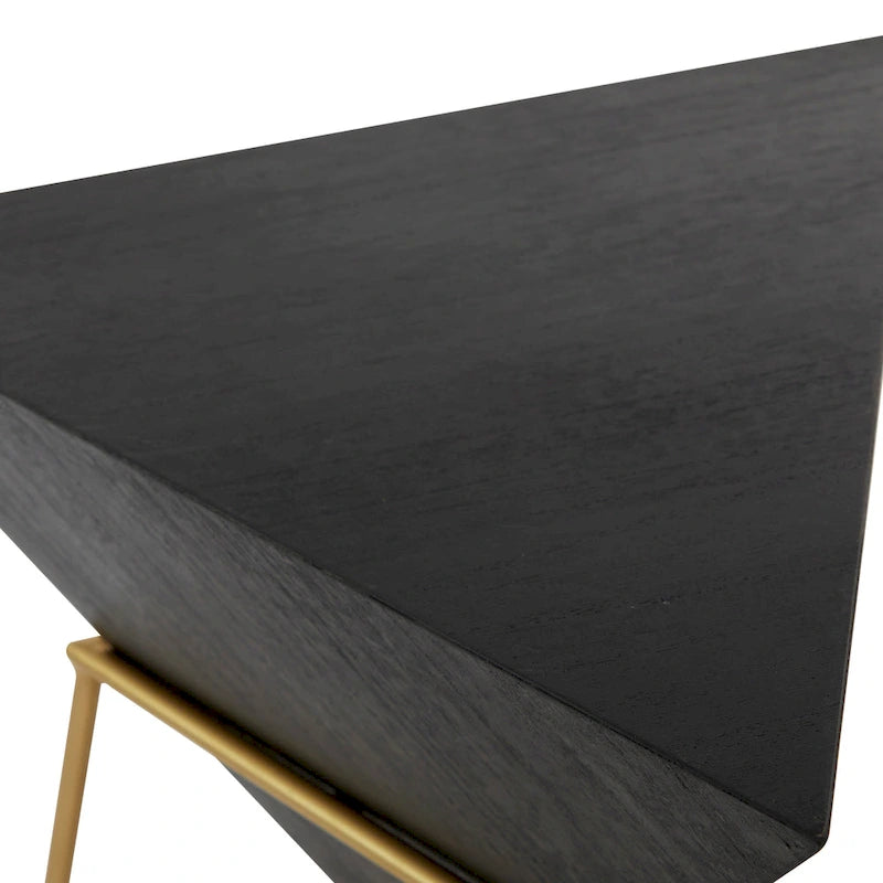 Akzenttisch in umgedrehter Pyramidenform aus Holz mit Metallgestell – Schwarz oder Weiß – Roche River Decor