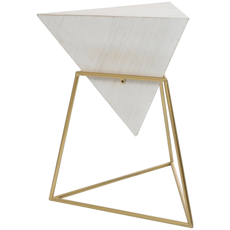 Akzenttisch in umgedrehter Pyramidenform aus Holz mit Metallgestell – Schwarz oder Weiß – Roche River Decor