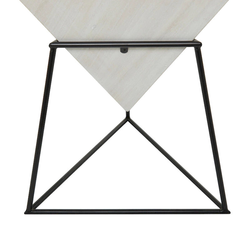 Akzenttisch in umgedrehter Pyramidenform aus Holz mit Metallgestell – Schwarz oder Weiß – Roche River Decor