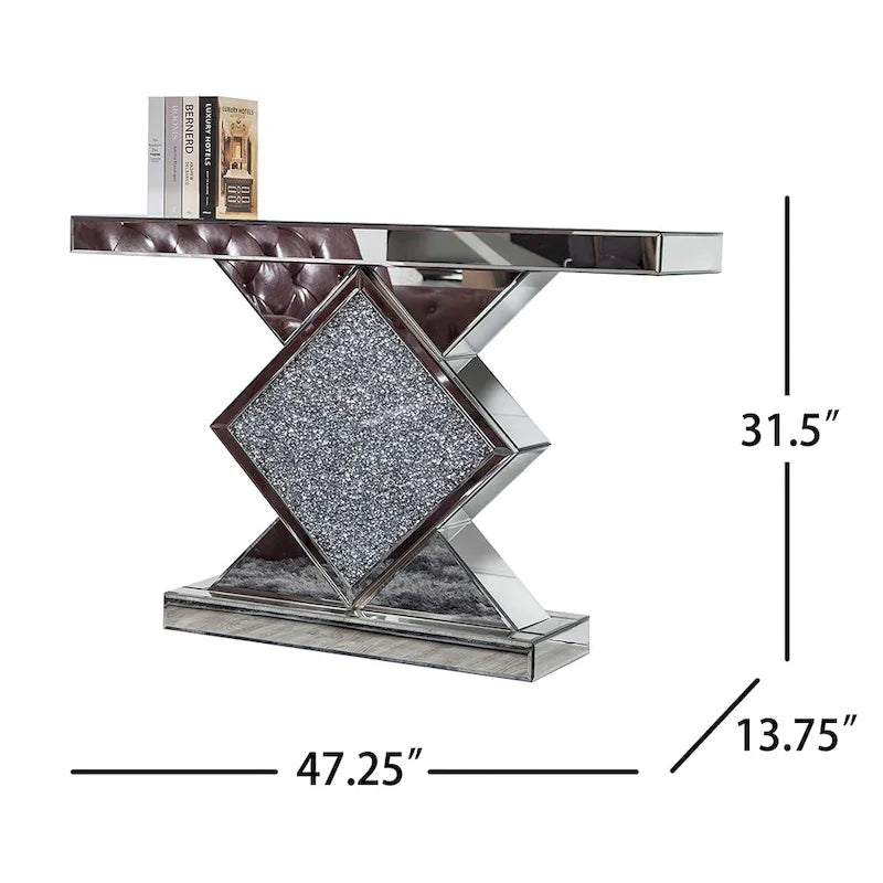 Moderne Konsole mit geschliffener Diamanteinlage