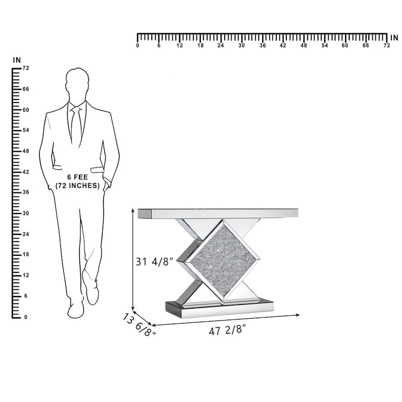 Moderne Konsole mit geschliffener Diamanteinlage