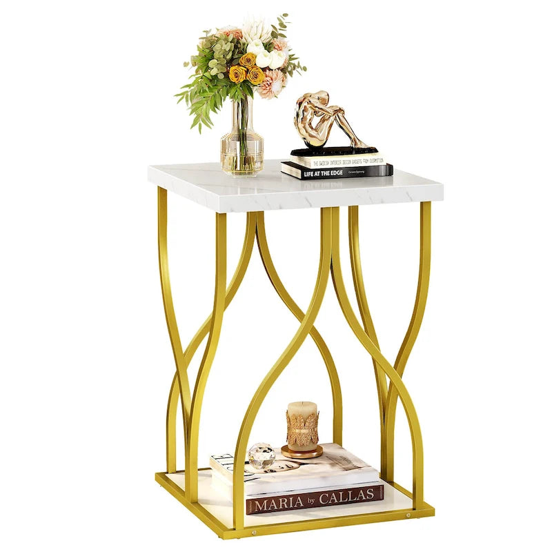 Moderner goldener Konsolen-Sofatisch mit Marmorplatte für den Eingangsbereich/Flur