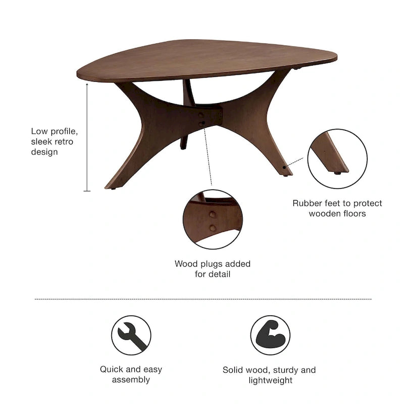 INK+IVY Blaze Dreieckiger Couchtisch aus Holz