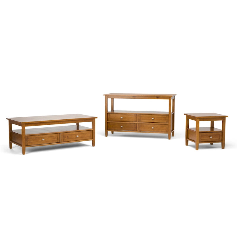 WYNDENHALL Norfolk Massivholz 50 cm breiter, rechteckiger Beistelltisch im Transitional-Stil - 50 cm breit