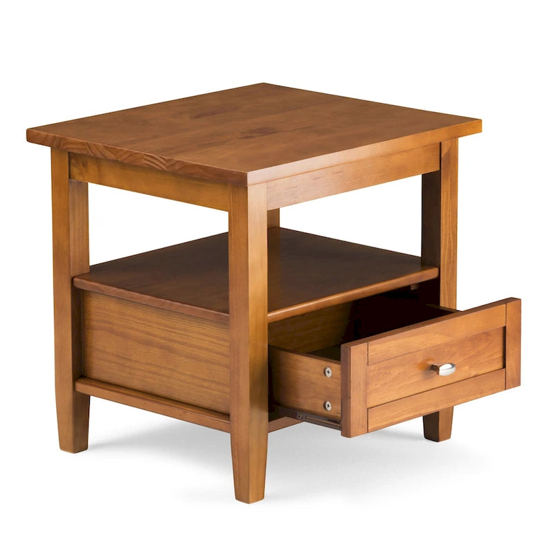WYNDENHALL Norfolk Massivholz 50 cm breiter, rechteckiger Beistelltisch im Transitional-Stil - 50 cm breit