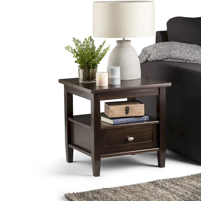 WYNDENHALL Norfolk Massivholz 50 cm breiter, rechteckiger Beistelltisch im Transitional-Stil - 50 cm breit