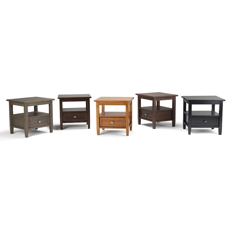 WYNDENHALL Norfolk Massivholz 50 cm breiter, rechteckiger Beistelltisch im Transitional-Stil - 50 cm breit