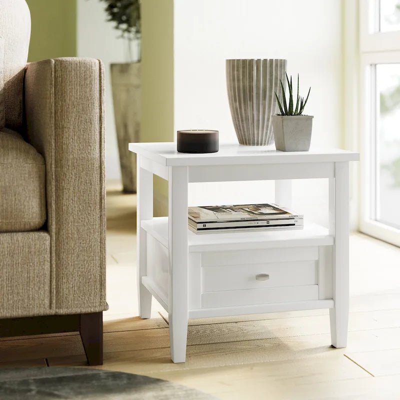 WYNDENHALL Norfolk Massivholz 50 cm breiter, rechteckiger Beistelltisch im Transitional-Stil - 50 cm breit