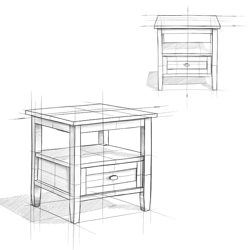 WYNDENHALL Norfolk Massivholz 50 cm breiter, rechteckiger Beistelltisch im Transitional-Stil - 50 cm breit