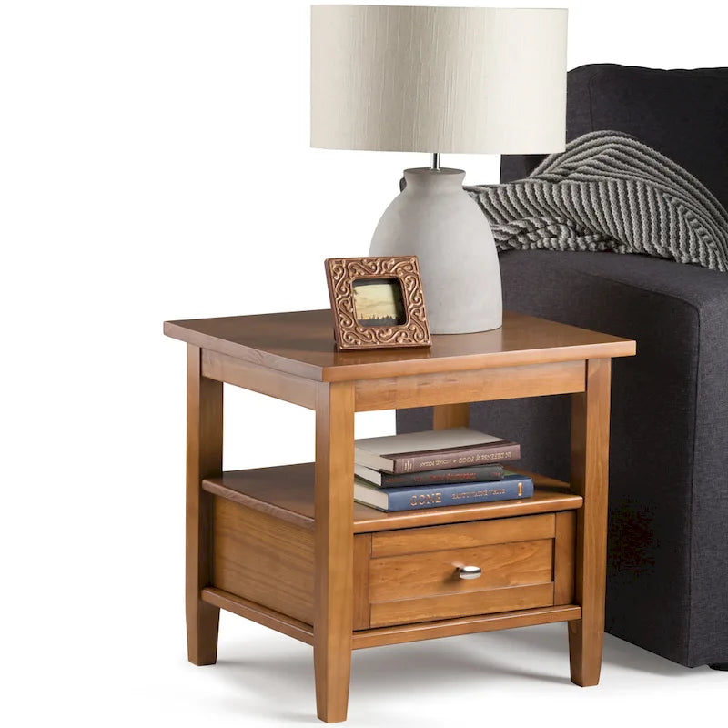 WYNDENHALL Norfolk Massivholz 50 cm breiter, rechteckiger Beistelltisch im Transitional-Stil - 50 cm breit